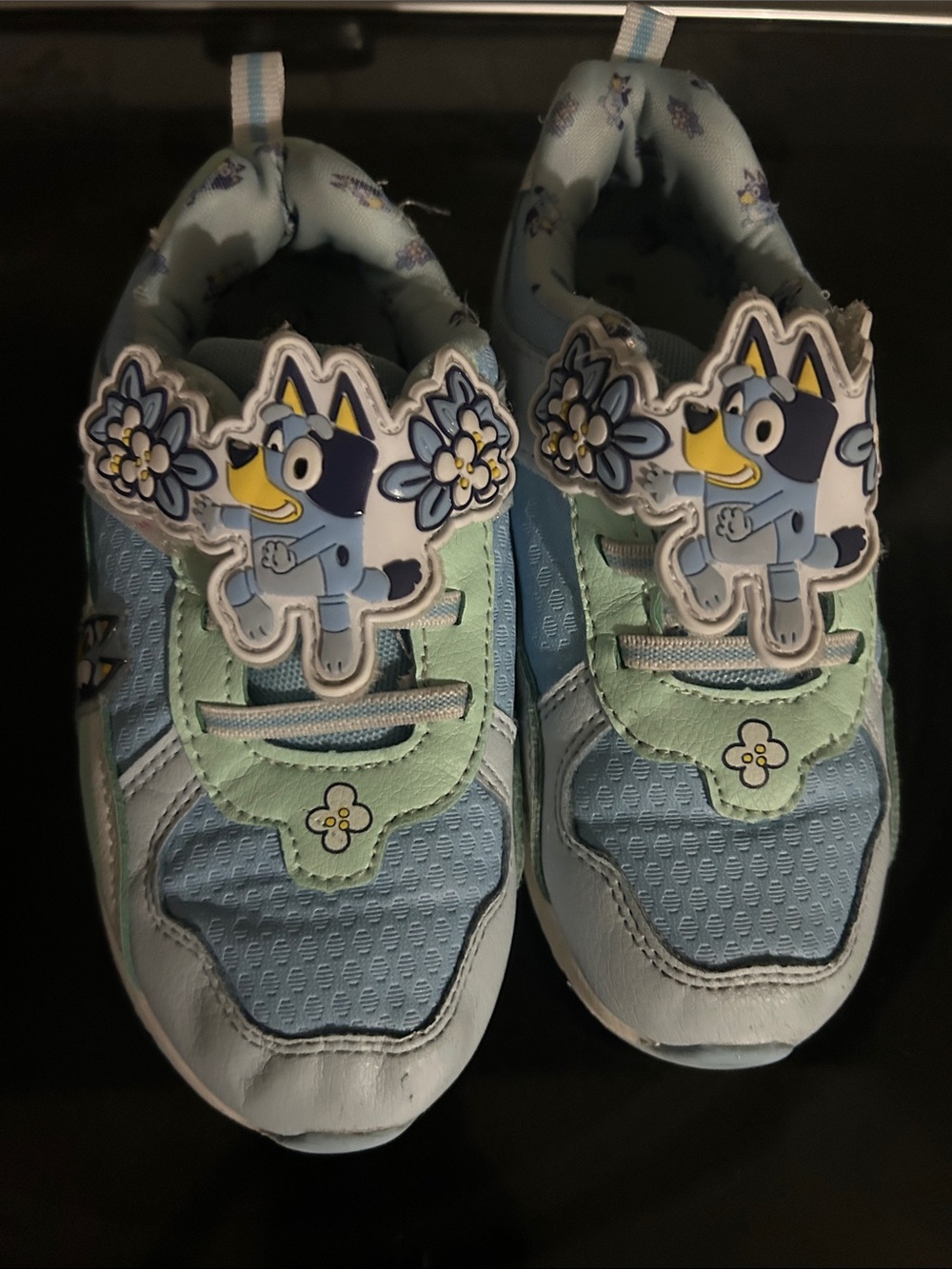Blue Kids Sneakers with Character Patch and Mint Accents